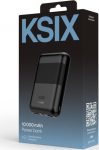 Ksix Powebank Mini 10000mAh 10W+cable USB-A USB-C Black