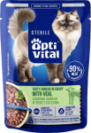Cherie OptiVital jerky pieces for sterilized cats with veal in sauce 85g