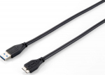 Equip Kabel USB-A3.0->Micro-B St/St 1.80m schwarz Polybeutel