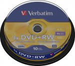 DVD+RW Verbatim 4.7GB 120min Cake 10, 10 toorikut tornis