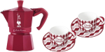 Bialetti Candyland Zestaw: Moka Express 3TZ (150 ml) czerwona + 2 filiżanki