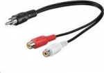 MicroConnect RCA - 2xRCA 0.20m M-F, RCA - 2xRCA, M-F, RCA, 2 x