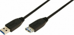 Cable USB LogiLink USB-A - USB-A 1 m Czarny (CU0041)