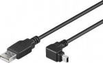 Techly USB 2.0 Kabel, A-Stecker auf Mini-B-Stecker, 1.8m, sw