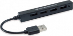 CONCEPTRONIC 4-Port Hub USB-A2.0->4xA2.0 schlank o.Netz. sw