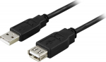 DELTACO USB-A 2.0 to USB-A 0.1m Black