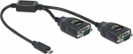 Delock Adapter USB Type-C to 2 x Serial RS-232