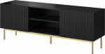 Cama MEBLE PAFOS RTV cabinet on golden steel frame 150x40x60 cm matte black