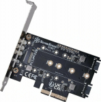 Silverstone SST-ECM27 M.2/SATA adapter card, PCIe 4.0, 1x M-Key, 2x SATA 6G - Low Profile