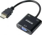 SpeaKa Professional SP-10352148 HDMI VGA Adapter[1x - 1x VGA] Schwarz - Adapter - Digital/Display/Video