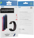 Wave nylon bracelet, 22 mm intellect- and for sports watches, dark blue