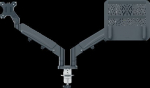 Monitori lauakinnitus Leitz Ergo Space-Saving Dual with Laptop Arm, tumehall, C-clamp, VESA75x100 kuni 32" 9kg
