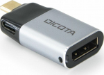 DICOTA - Videoadapter - 24 pin USB-C (M) zu DisplayPort (W) - USB-Stromversorgung (100 W) - Silber (D32046)