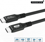 MicroConnect Premium USB-C cable 0.5m, 20Gbps, 100W, USB 3.2 Gen 2x2