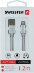 Kabel USB Sourcing USB-A - Lightning 1.2 m Silver (SW-QU-LIGH-3A-1.2M-SI)
