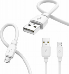 Kabel USB Jellico USB-A - microUSB 1 m White (6974929202224)