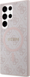 Guess PU Leather 4G Colored Ring MagSafe Case for Samsung Galaxy S24 Ultra / pink