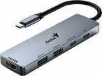 Genius Computer Technology HUB USB Genius USB (3.0) hub 5-port, UH-500, szary, Genius, 2x USB 3.0.1x HDMI,2x USB-C,Power Delivery 100W