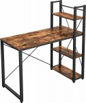 Leobert Desk Wooden computer desk with shelves loft style