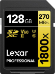 Lexar SDXC 128GB Professional 1800x UHS-II U3 (180/270 MB/s) - SDXC | 128GB | UHS-II | U3 | C10 | V60 | 4K | Reading do 270 MB/s | Record do 180MB/s