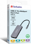 USB-C PRO Multiporthub Verbatim with 5-Anschl&uuml;ssen retail