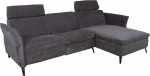 Corner sofa DAYTON RC, electric recliner, dark grey