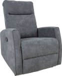 Recliner armchair EDDY with swinging and rotating manual mechanism, grey