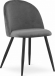 Leobert BELLO chair - velvet dark gray / black legs x 1
