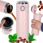 RoGer Thermal Mug with LED Display 420ml Pink