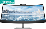 RENEW SILVER HP Z34c G3 Curved Charging Monitor - 34" 3440x1440 WQHD 350-nit 60Hz AG, Curved, IPS, USB-C(100W)/HDMI/DisplayPort, 4x USB-A, speakers, 5MP webcam, RJ-45 LAN, height adjustable/tilt/swivel, 1 years