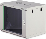 Digitus Wall-mounted network cabinet Dynamic 19" 9U rack 474x600x450mm, door glass, szara, not folded, 60kg