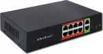 Switch unmanaged Qoltec network switch Fast Ethernet PoE | 8x RJ45 | 2x RJ45 Uplink | 120W | 10/100Mb/s