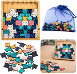 LeanToys Wooden Puzzle Kittens Educational Puzzle Frame Bag 62 el