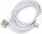 Kabel USB Omega USB-A - 1 m Black White (42322)