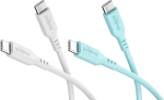Wentronic Crystal Lagoon Set of 2 USB-C Silicone Cables, 1.5