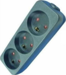 MicroConnect Danish power strip 3-way 1.5, m black (for installation