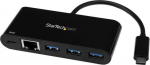 StarTech.com 3PT USB 3.0 C HUB + GBE PD 2.0, 2.0 - TYPE C TO 3X A - USB 3.0