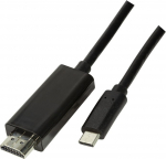 Logilink USB-C Kabel 3.2 Gen1 zu HDMI-A 4K/60 Hz, schw. 1.8m