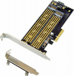 MicroConnect PCIe x4 M.2 Key NMVe SSD Adapt, NGFF M Key B, Dual Interface