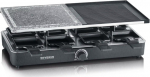 Severin RG 2371 Raclette-Partygrill - Type: raclette/ grill | Moc [W]: 1400 | Color: czarny | Extras: 8 patelenek for raclette, grilling stone | grill 46 x 26 cm