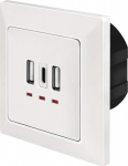 Logilink Concealed outlet, 2x USB-A, 1x USB-C