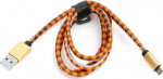 Cable USB Platinet USB-A - microUSB 1 m Orange (PUCLC1O)