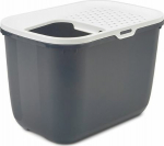 SAVIC HOP Anthracite with White Lid &ndash; Cat Litter Tray &ndash; 58.5x39x39.5 cm &ndash; 1 pc