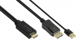 Alcasa Good Connections HDMI-DP020 - 2 m - HDMI Typ A (Standard) - DisplayPort - Male - Male - Straight