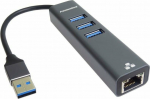 HUB USB PremiumCord PREMIUMCORD Adapter USB3.0 - LAN RJ45 ETHERNET 10/100/1000 MBIT + 3x USB3.0 port