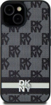 DKNY DKNY DKHCP14SPCPTSSK iPhone 14 / 15 / 13 6.1'' czarny/black hardcase Leather Checkered Mono Pattern & Printed Stripes