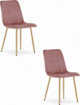 Leobert Krzesło LAVA - pink velvet / wood color legs x 2