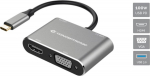 CONCEPTRONIC 4-1 Dock USB-C->HDMI/USB-A/VGA/100WPD 15cm gr