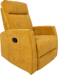 Recliner armchair EDDY with swinging and rotating manual mechanism, yellow