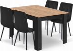 Malys Group Table set NP 120x80 Craft Czarny + 4 LIBRA chairs black
